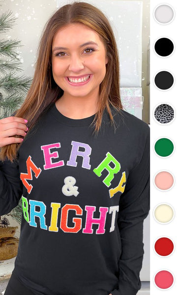 Soft Ideal Chenille Merry and Bright LS T-Shirt