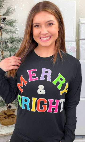 Soft Ideal Chenille Merry and Bright LS T-Shirt