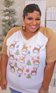 All the Reindeer Graphic V-Neck