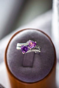 Aria Amethyst Heart Stone Sterling Silver Ring