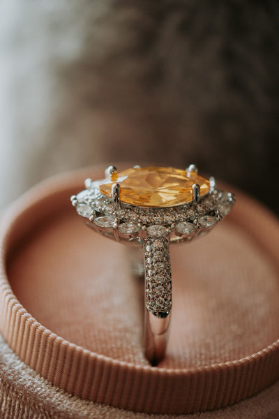 You Are Perfect Citrine Gem Sterling Silver Ring