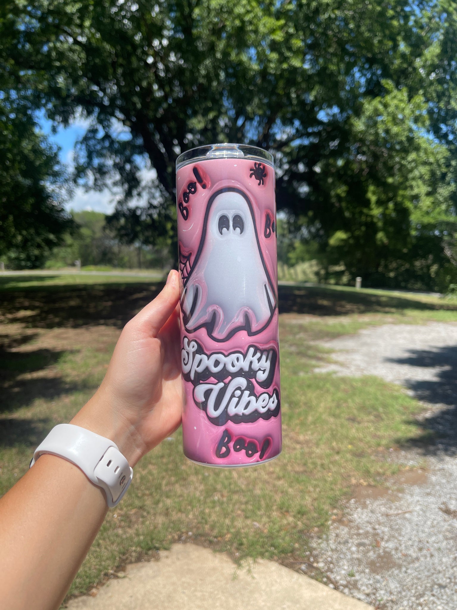 Spooky Vibes Pink Ghost