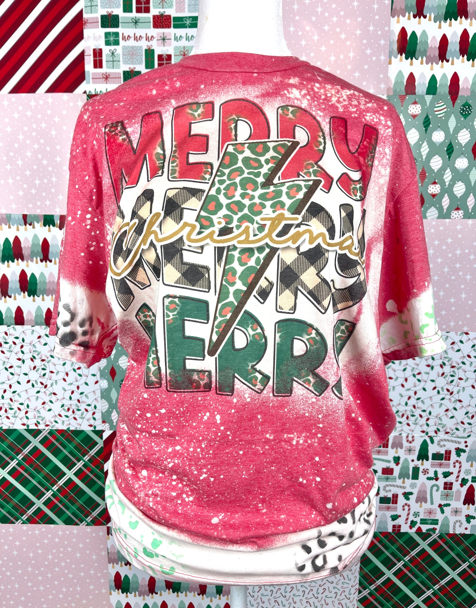 Merry Christmas Leopard Bleached