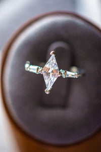 Avery Diamond Shaped CZ Stone Sterling Silver Ring
